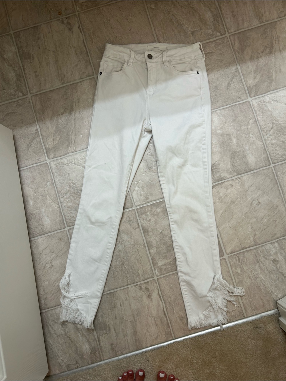 White Frayed Hem women’s  Jeans these three boutique